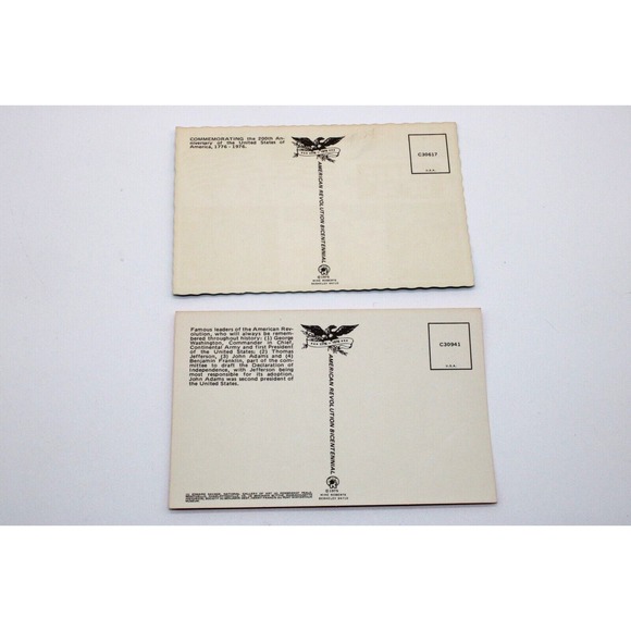 VTG Postcard Spirit of '76 American Revolution Bicentennial Founding Fathers TWO - Picture 2 of 8